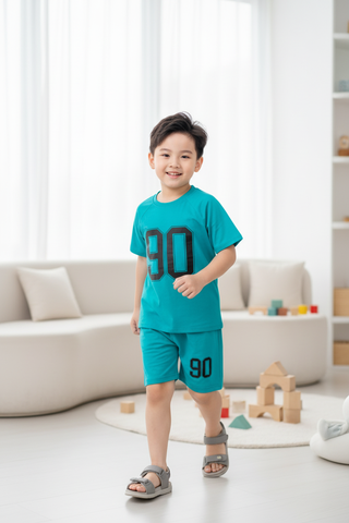 Bộ cotton trẻ em - bé trai B001 2/10