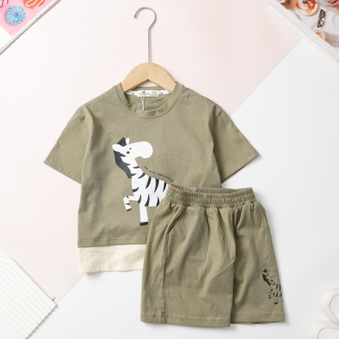 Bộ cotton trẻ em - bé trai B001 2/10