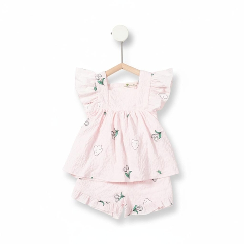 Bộ cotton trẻ em - bé gái G005 2/7- đũi lanh