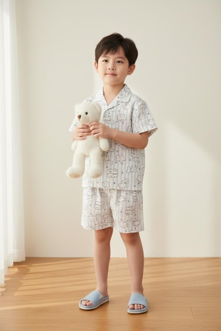 Bộ cotton trẻ em - bé trai B002 4/10