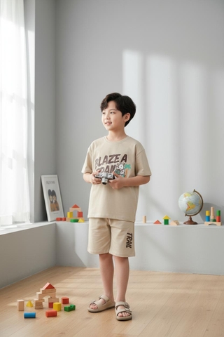 Bộ cotton trẻ em - bé trai B001 8/14-TS09