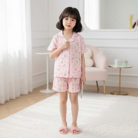 Bộ cotton trẻ em - bé gái G001 8/16-PH575