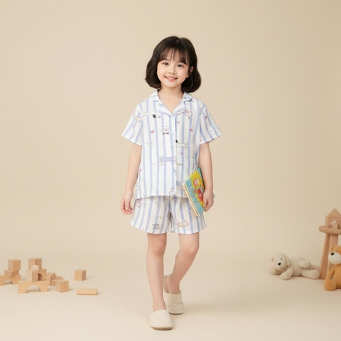 Bộ cotton trẻ em - bé gái G001 8/16-PH575