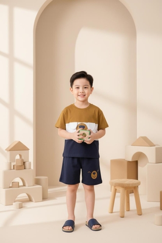 Bộ cotton trẻ em - bé trai B006 2/10
