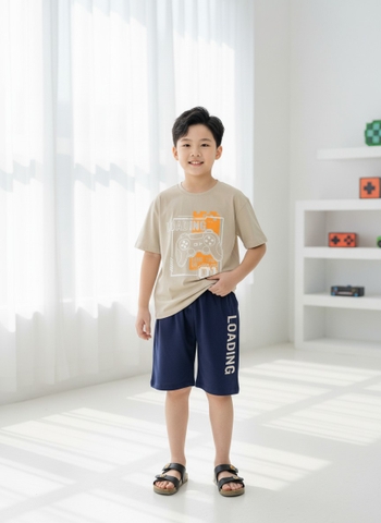 Bộ cotton trẻ em - bé trai B001 10/16 TS43