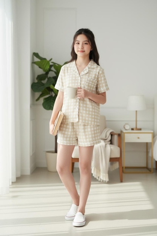 Bộ cotton trẻ em - bé gái G001 XS-XXL