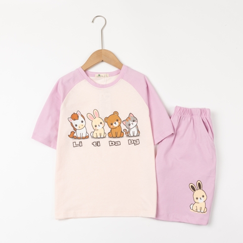 Bộ cotton trẻ em - bé gái G001 10/16 TS51
