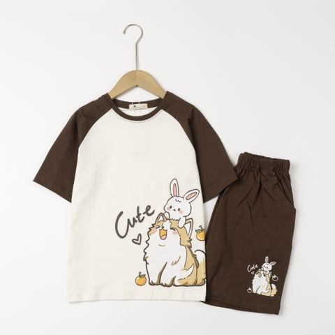Bộ cotton trẻ em - bé gái G001 10/16 TS51