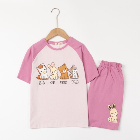 Bộ cotton trẻ em - bé gái G001 10/16 TS51