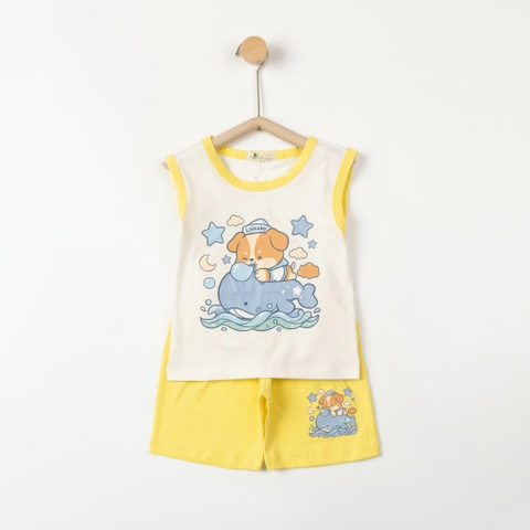 Bộ cotton trẻ em - bé trai B003 1/7 sát nách