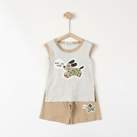 Bộ cotton trẻ em - bé trai B003 1/7 sát nách