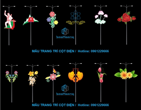 Hoa văn trang trí cột điện