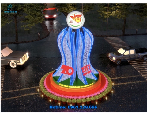 Trang trí bùng binh đảo giao thông