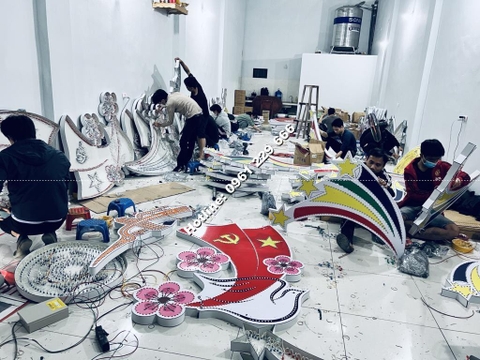 Trang trí led cột điện