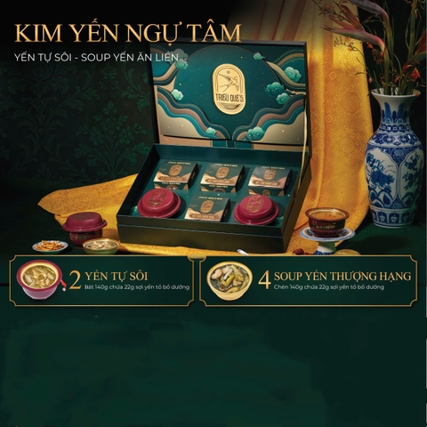 SET KIM YẾN NGỰ TÂM - 2 Chén Tự Sôi, 4 Chén Soup Yến Ăn Liền