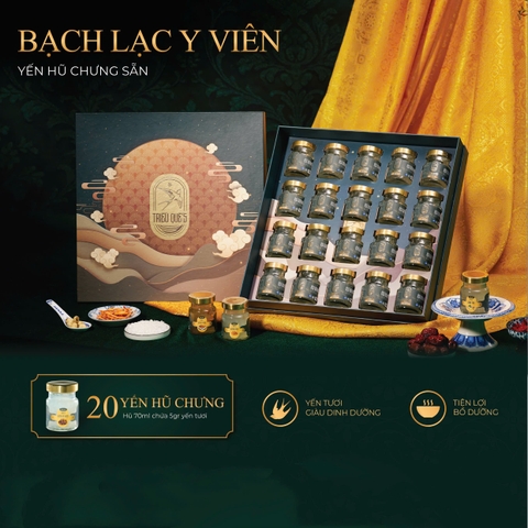 SET BÁCH LẠC Y VIÊN - Hộp Cao Cấp 20 Hũ Yến Chưng Sẵn 70ml