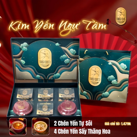 SET KIM YẾN NGỰ TÂM - 2 Chén Tự Sôi, 4 Chén Soup Yến Ăn Liền