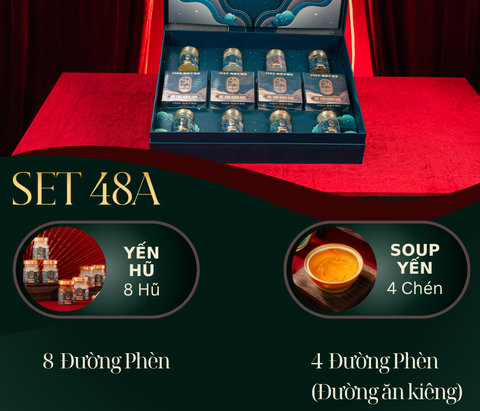 PHÚC SINH PHÚ QUÝ - Hộp 4 chén Soup Yến Ăn Liền, 8 Yến Hũ Chưng Sẵn