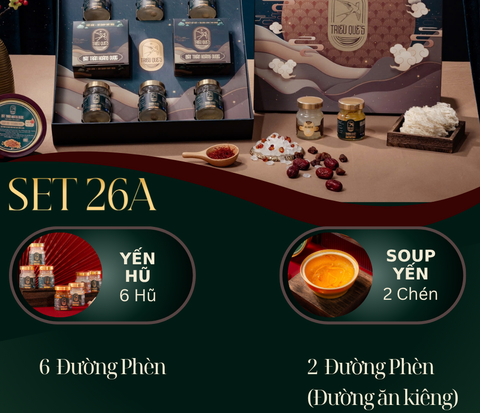 LỘC TẤN VINH HOA -  Hộp Cao Cấp Soup Yến ăn liền 140ml & Hũ Yến Chưng Sẵn 70ml