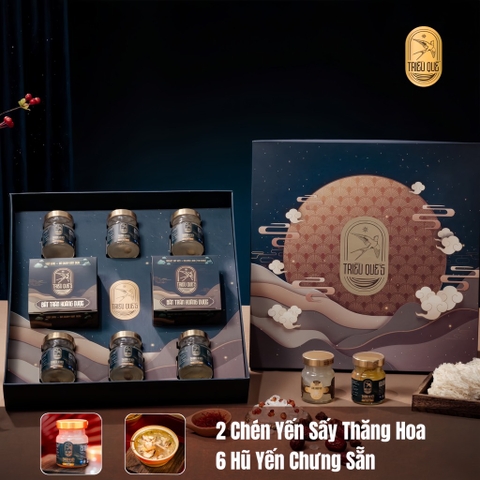 [SET] LỘC TẤN VINH HOA (2 chén yến sấy 6 yến hũ)