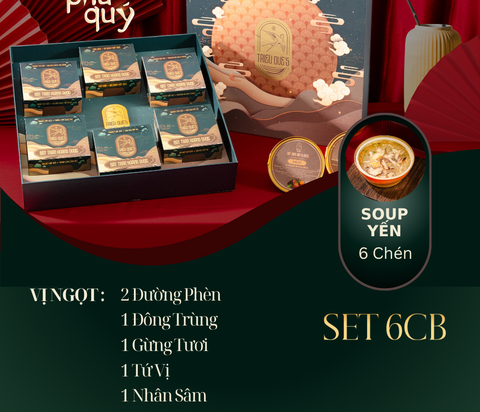 LỤC BẢO PHÚ QUÝ -  Hộp Cao Cấp 6 Chén Soup Yến Ăn Liền 140ml