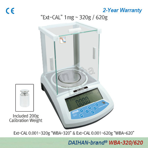 CÂN PHÂN TÍCH 3 SỐ LẺ 620G CHUẨN NGOẠI, MODEL: WBA-620, HÃNG: DAIHAN/HÀN QUỐC