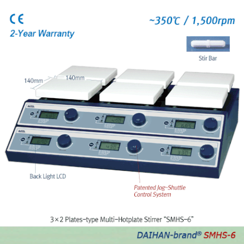MÁY KHUẤY TỪ GIA NHIỆT SÁU VỊ TRÍ. MODEL: SMHS-6. HÃNG: DAIHAN/HÀN QUỐC
