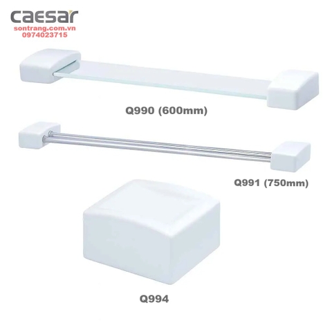 Bộ Phụ Kiện phòng tắm 3 Món Sứ Caesar Q990 + Q991 + Q994