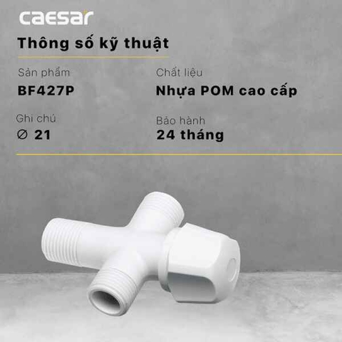 Van T Chia Nước Caesar BF427P (Ø21) Nhựa