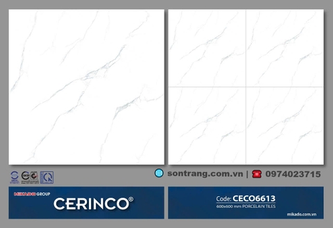Gạch Porcelain 60x60 Mikado CECO6613 Trắng khói
