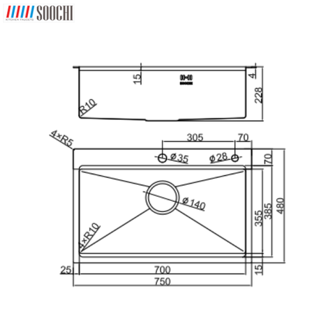 Chậu Rửa Bát Soochi SC7548SO