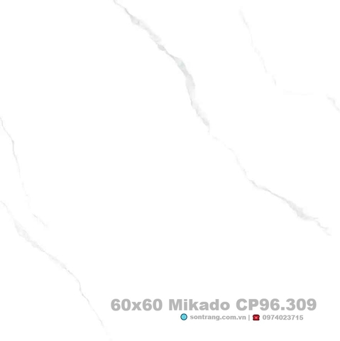Gạch Porcelain 60x60 Mikado CP96.309 Trắng khói