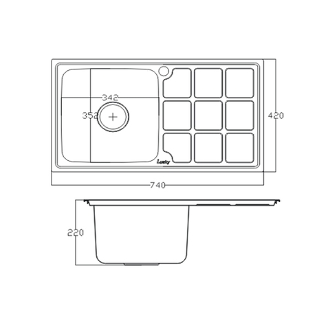 Chậu rửa bát INOX Tân Mỹ LK7422B
