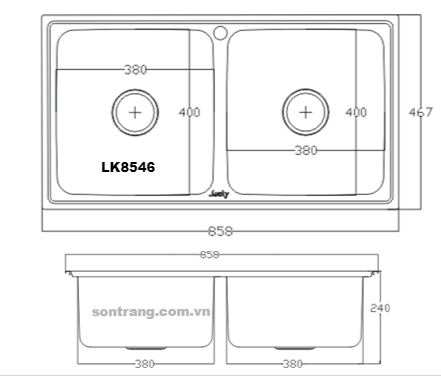 CHẬU INOX  TÂN MỸ Lucky LK8546
