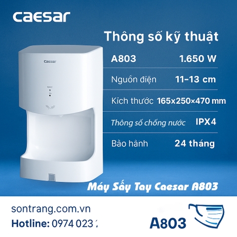 Máy Sấy Tay tự động Caesar A803