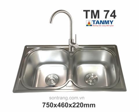 CHẬU INOX  TÂN MỸ TM 74  750x460x220mm