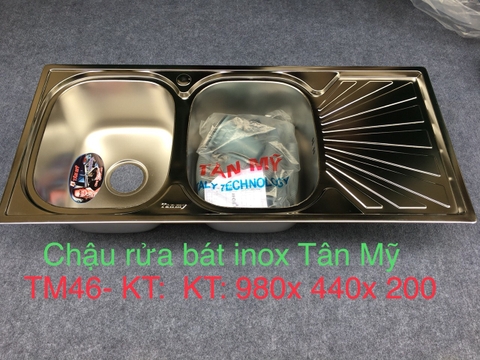 CHẬU INOX TÂN MỸ TM 46 KT 980x440x200