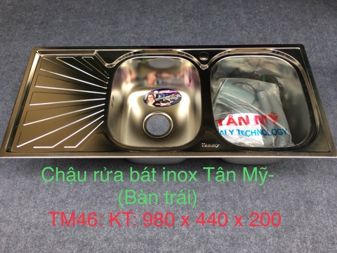 CHẬU INOX TÂN MỸ TM 46 KT 980x440x200