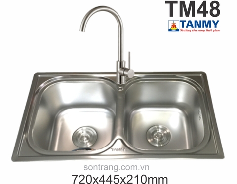 CHẬU INOX TÂN MỸ TM 48 KT 720x445x220