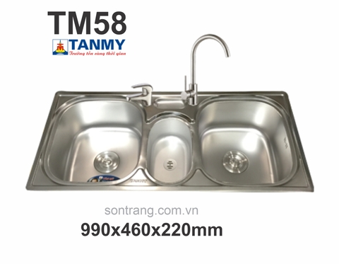 CHẬU INOX TÂN MỸ TM 58 KT 990x460x220