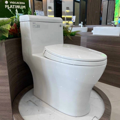 Bàn cầu một khối Viglacera V45(Tặng xịt VG826)