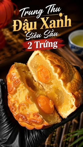 TRUNG THU ĐẬU XANH SIÊU SẦU 2 TRỨNG (cái 200-220gr)