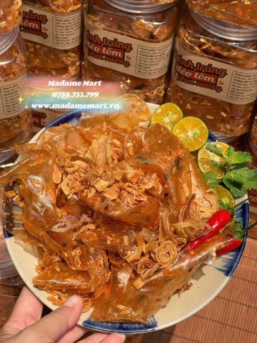 BÁNH TRÁNG DẺO TÔM PHƠI SƯƠNG (Hũ 400G)