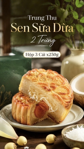 TRUNG THU SEN SỮA DỪA 2 TRỨNG (cái 220-250gr)