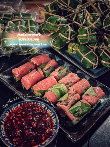 NEM THỊT XÂU LÁ CHUỐI MINI (Xâu 14 Cục)