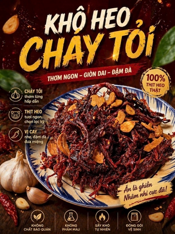 KHÔ HEO CHÁY TỎI (Hũ 500G)