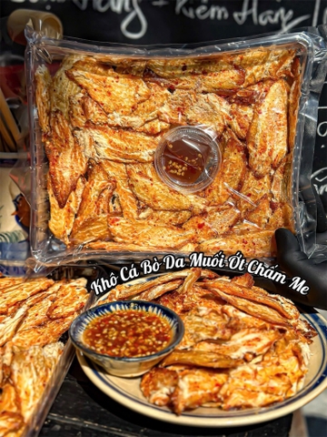 KHÔ CÁ BÒ DA MUỐI ỚT CHẤM ME