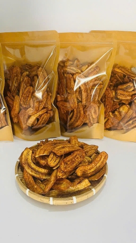 CHUỐI LABA SẤY MÈ GỪNG NÂU (Túi 500G)