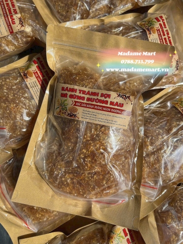 BÁNH TRÁNG DẺO SỢI MÈ GỪNG (TÚI 500G)