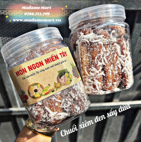CHUỐI XIÊM ĐEN SẤY DỪA (Hũ 500G)